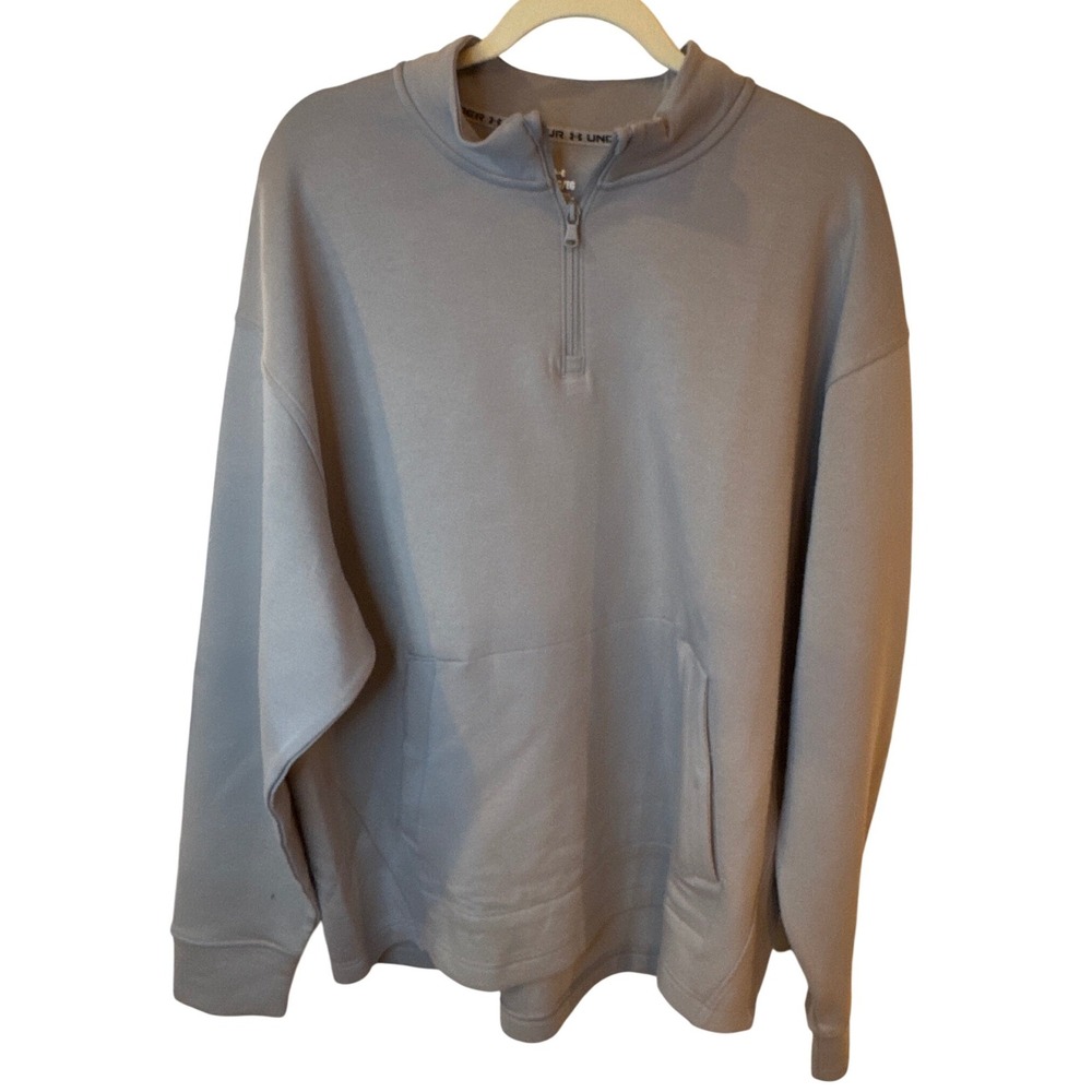 Under Armour Mens XL‎ TG EG Loose Fit Quarter Zip Pullover Sweatshirt Gray